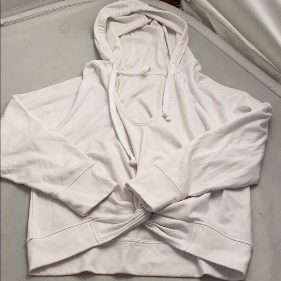 Fabletics Sydney white twist front v-neck hoodie M - Picture 5 of 10